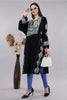 Black Kashmiri Pheran with Grey & Moonstone Blue Aari Embroidery